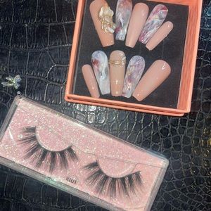 Press on nails x lashes